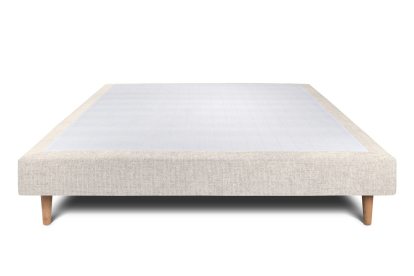 Sommier Tapissier 140x190 cm - H29 cm - Toile nattée - Beige clair