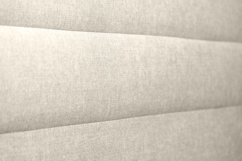 Tête de lit 140 cm Lignes - Tissu Toile Natté Beige Clair