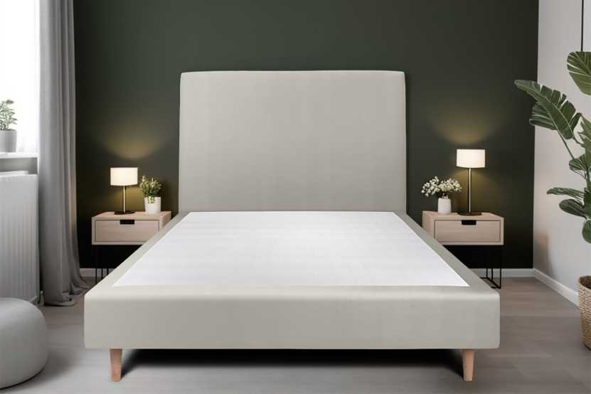 Sommier Tapissier 160x200 cm (déjà monté) - Velours - Taupe
