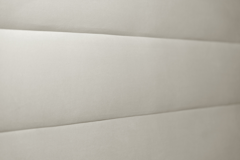 Tête de lit 140 cm Lignes - Tissu Velours Taupe