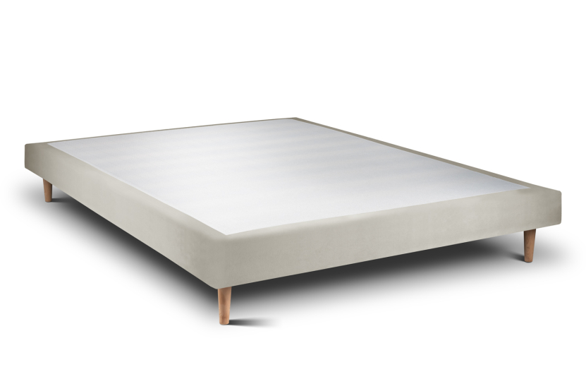 Sommier Tapissier 150x190 cm (déjà monté) - Velours - Taupe