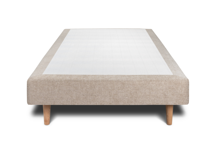 Sommier Tapissier 100x200 cm (déjà monté) - Toile Nattée - Beige Brun