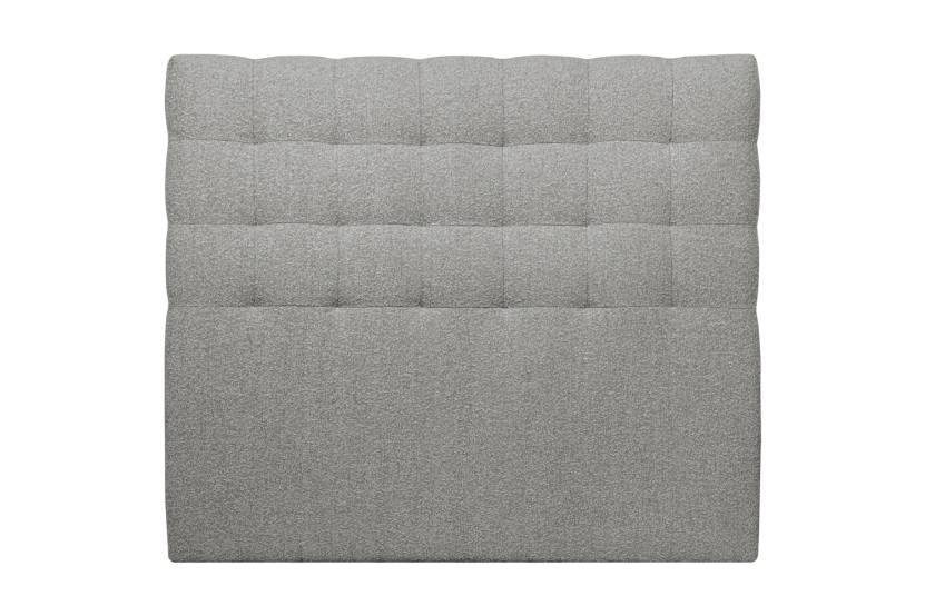 Tête de lit 140 cm Capitonnée - Tissu Bouclette Gris