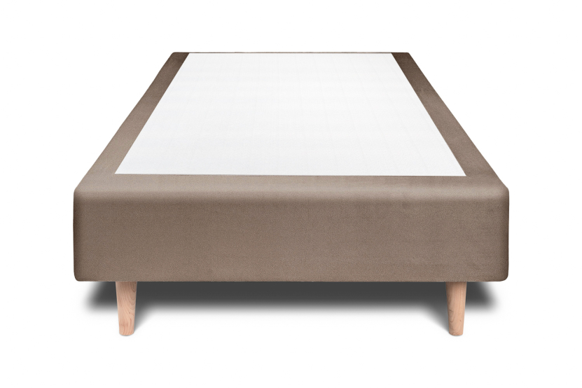 Sommier Tapissier 100x200 cm - H35 cm - Velours - Taupe