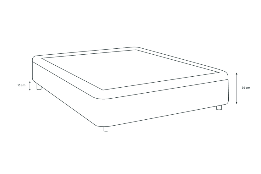 Sommier Coffre 200x200 cm - Bouclette - Gris