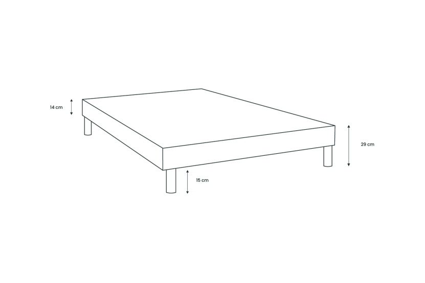 Sommier Tapissier 90x200 cm - Velours - Taupe