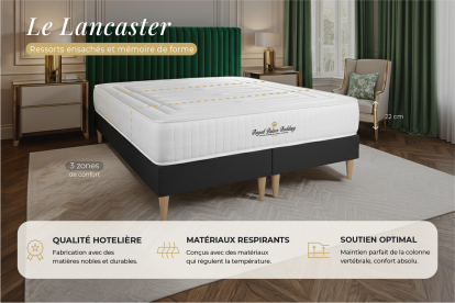 Matelas 120x220 cm Ressorts ensachés et Mémoire de forme - Lancaster