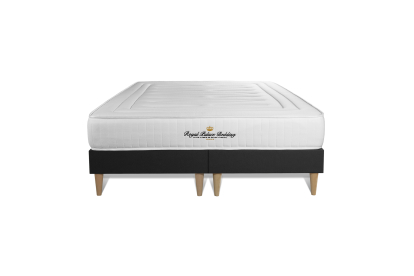 Ensemble Matelas Sommier 200x200 cm - 2 Sommiers Noir - Nottingham