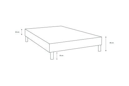Lit 90x190 cm - Sommier tapissier H35 cm + tête de lit capitonnée - Tissu Velours Taupe