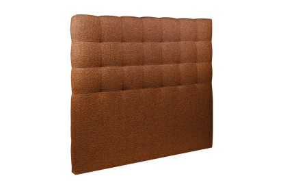 Lit 160x200 cm - Sommier tapissier H29 cm + tête de lit capitonnée - Tissu Bouclette Terracotta