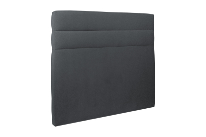 Lit coffre 160x200 cm avec Tête de lit à lignes - Tissu Velours Gris Anthracite