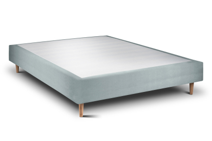 Sommier Tapissier 160x200 cm - H35 cm - Velours - Gris bleuté