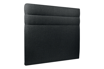 Lit 140x190 cm - Sommier à lattes H29 cm + tête de lit à lignes - Tissu Bouclette Noir