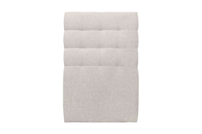 Lit 90x200 cm - Sommier tapissier H29 cm + tête de lit capitonnée - Tissu Toile natté Beige Clair