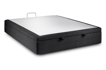 Sommier Coffre 140x190 cm - Toile nattée  - Noir