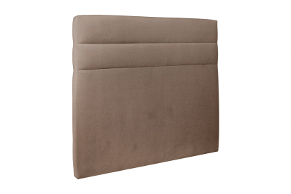 Lit coffre 180x200 cm avec Tête de lit à lignes - Tissu Velours Taupe