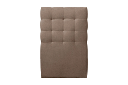 Lit 90x200 cm - Sommier à lattes H29 cm + tête de lit capitonnée - Tissu Velours Taupe