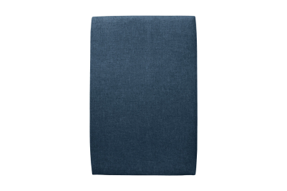 Lit 90x200 cm - Sommier tapissier H35 cm + tête de lit tapissée - Tissu Toile natté Bleu Océan