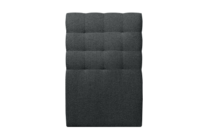 Lit 90x200 cm - Sommier tapissier H29 cm + tête de lit capitonnée - Tissu Bouclette Noir