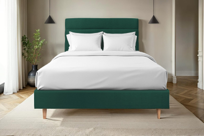 Tête de lit 180 cm Lignes - Tissu Velours Vert