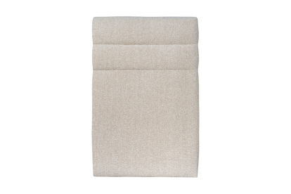 Lit 90x200 cm - Sommier tapissier H29 cm + tête de lit à lignes - Tissu Bouclette Beige Clair