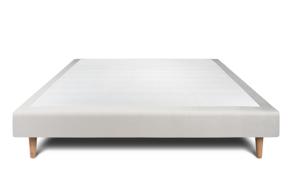 Sommier Tapissier 160x200 cm - H29 cm - Velours - Gris clair