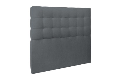 Lit 2x 80x200 cm - Sommier tapissier H35 cm + tête de lit capitonnée - Tissu Velours Gris Anthracite