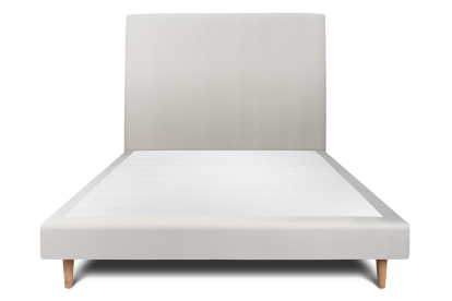 Lit 160x200 cm - Sommier tapissier H29 cm + tête de lit tapissée - Tissu Velours Gris Clair