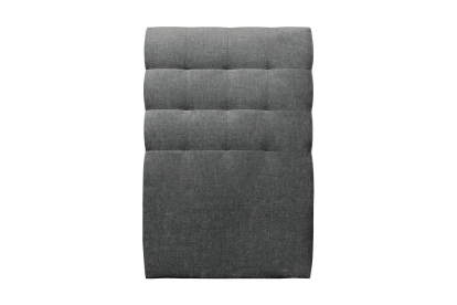 Lit 90x190 cm - Sommier tapissier H35 cm + tête de lit capitonnée - Tissu Toile natté Gris Anthracite