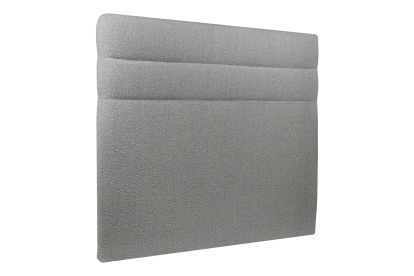 Lit coffre 140x200 cm avec Tête de lit à lignes - Tissu Bouclette Gris