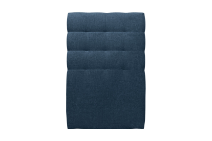 Lit 90x190 cm - Sommier tapissier H29 cm + tête de lit capitonnée - Tissu Toile natté Bleu Océan