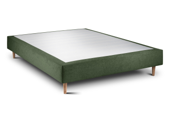 Sommier Tapissier 140x200 cm - H35 cm - Toile nattée - Vert kaki