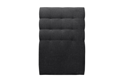 Lit 90x190 cm - Sommier tapissier H35 cm + tête de lit capitonnée - Tissu Toile natté Noir