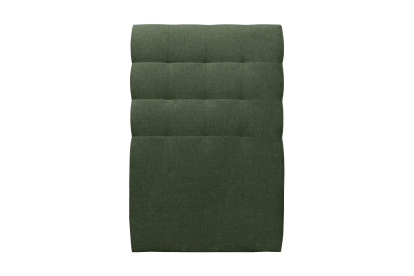 Lit 90x200 cm - Sommier tapissier H29 cm + tête de lit capitonnée - Tissu Toile natté Vert Kaki