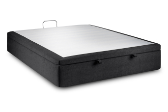 Sommier Coffre 180x200 cm - Toile nattée  - Noir