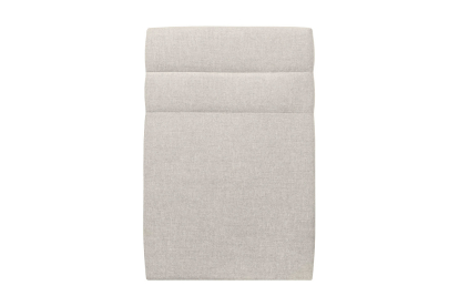Lit 90x200 cm - Sommier tapissier H29 cm + tête de lit à lignes - Tissu Toile natté Beige Clair