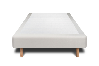 Sommier Tapissier 90x200 cm - H29 cm - Velours - Gris clair