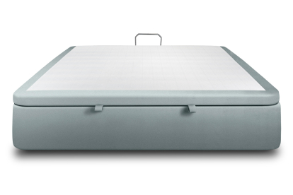 Sommier Coffre 140x190 cm - Velours - Gris bleuté