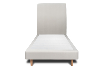 Lit 90x200 cm - Sommier tapissier H29 cm + tête de lit tapissée - Tissu Velours Gris Clair