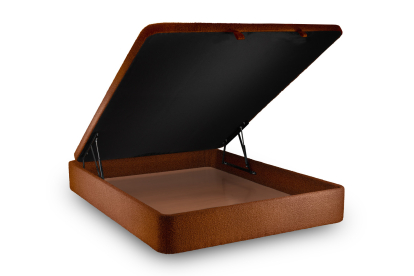 Sommier Coffre 160x200 cm - Bouclette - Terracotta
