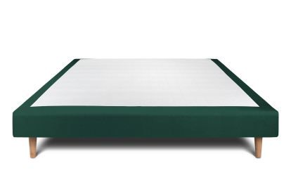 Sommier Tapissier 140x190 cm - H29 cm - Velours - Vert