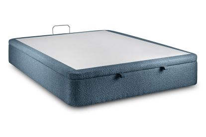 Sommier Coffre 160x200 cm - Bouclette - Bleu