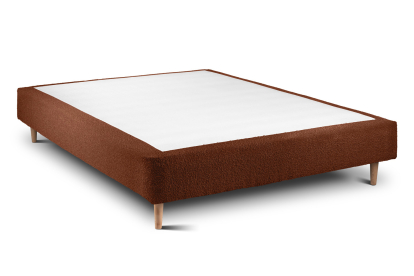 Sommier Tapissier 140x200 cm - H35 cm - Bouclette - Terracotta