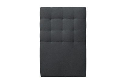 Lit 90x200 cm - Sommier tapissier H29 cm + tête de lit capitonnée - Tissu Velours Gris Anthracite