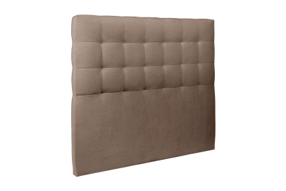 Lit coffre 140x190 cm avec Tête de lit capitonnée - Tissu Velours Taupe
