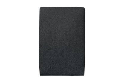 Lit 90x200 cm - Sommier tapissier H35 cm + tête de lit tapissée - Tissu Bouclette Noir