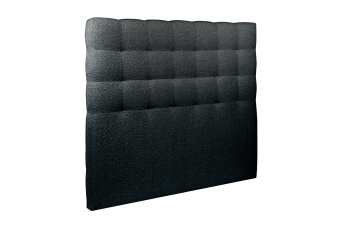 Tête de lit 135 cm Capitonnée - Tissu Bouclette Noir