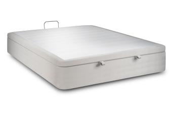 Sommier Coffre 160x200 cm - Velours - Gris clair