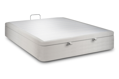 Sommier Coffre 160x200 cm - Velours - Gris clair