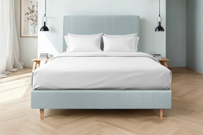 Tête de lit 160 cm Tapissée - Tissu Velours Gris Bleute